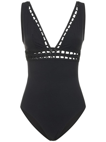 ERMANNO SCERVINO Open Embroiderye Swimsuit in black