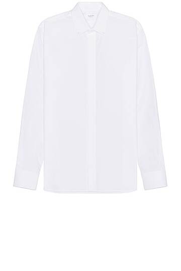 valentino rockstud button down shirt in white