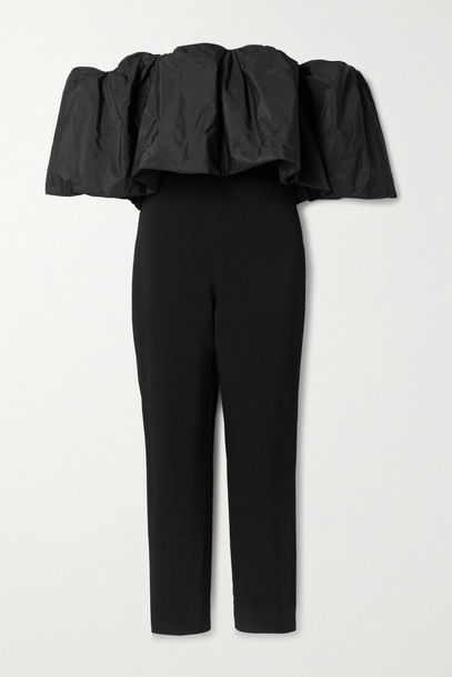 CUSHNIE - Off-the-shoulder Stretch-crepe And Taffeta Jumpsuit - Black