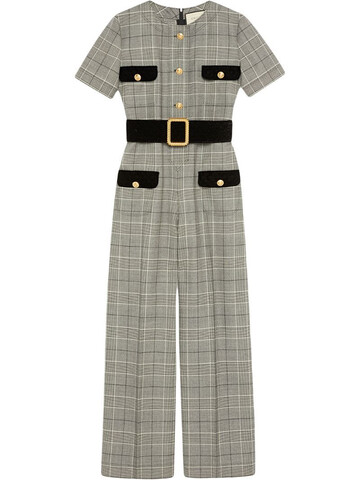 Gucci Prince of Wales wool jumpsuit in grey