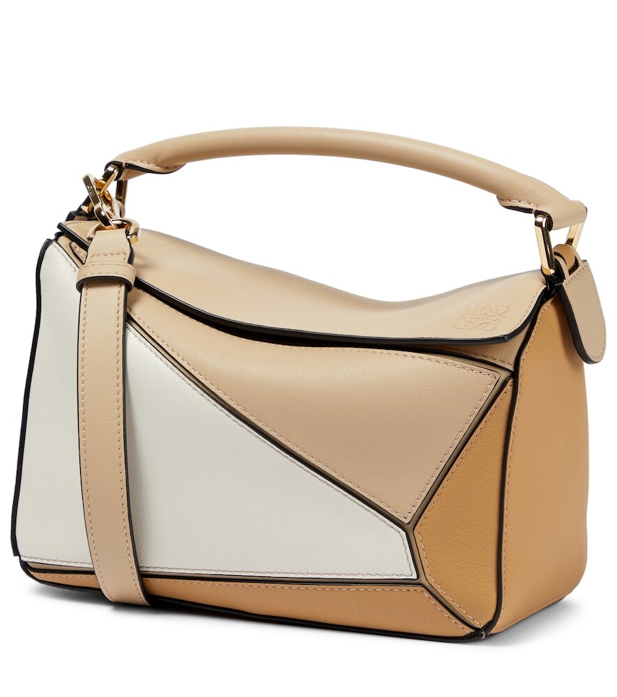 Loewe Puzzle Small leather shoulder bag in beige