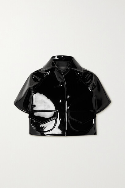 Benchellal - + Net Sustain Faux Patent-leather Cropped Shirt - Black