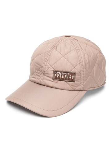 peserico quilted logo-patch baseball cap - neutrals