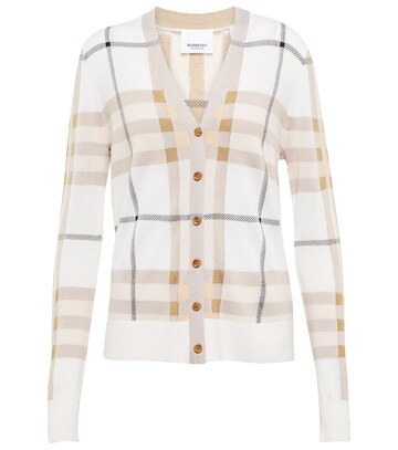 Burberry Checked intarsia wool-blend cardigan