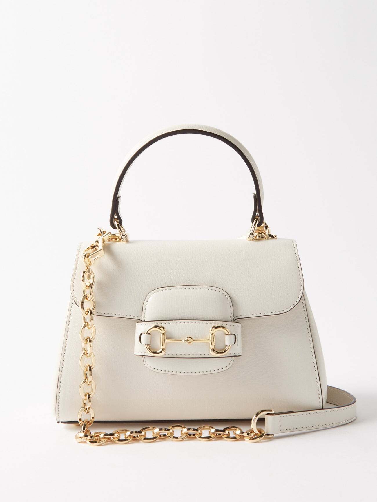 Gucci - 1955 Horsebit Leather Handbag - Womens - White