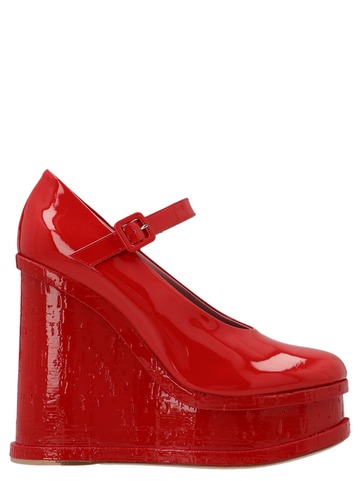 Haus of Honey lacquer Doll Ankle Boots in red