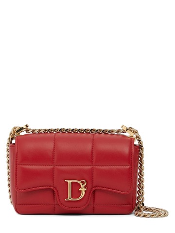 dsquared2 d2 statement soft leather crossbody bag in red
