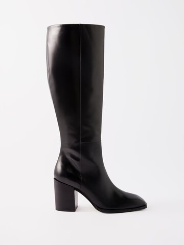 aeyde - teresa 75 leather knee-high boots - womens - black