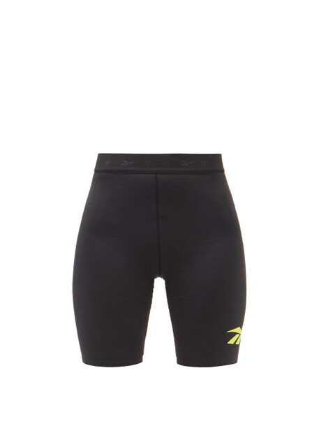 Reebok X Victoria Beckham - Logo-print Jersey Cycling Shorts - Womens - Black