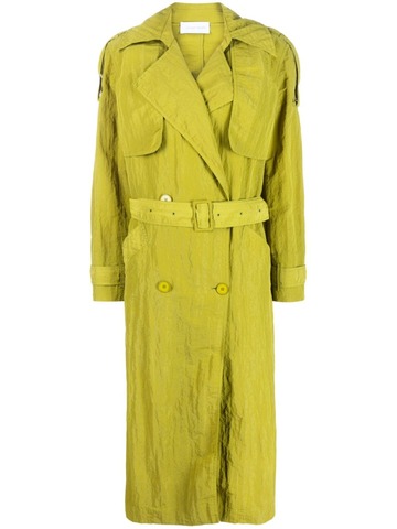 christian wijnants jushu belted midi trench coat - green