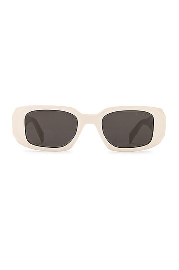 prada scultoreo narrow sunglasses in white