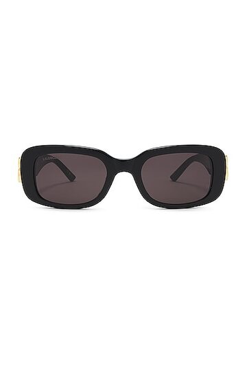 balenciaga rectangular sunglasses in black