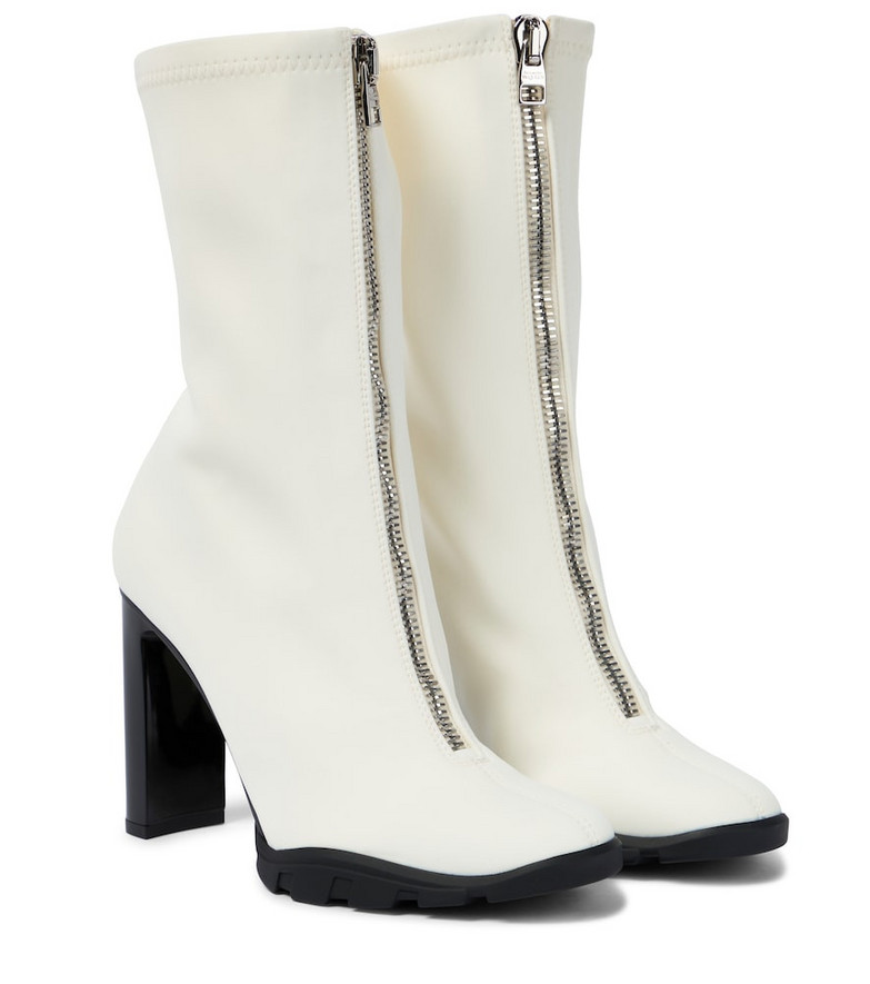 Alexander McQueen Slim Tread zipped scuba sock boots in white
