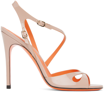 santoni pink open toe heeled sandals