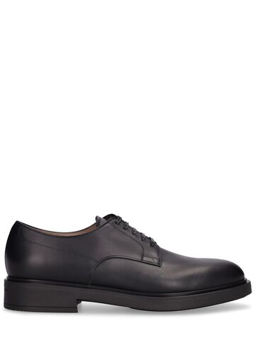 gianvito rossi william leather lace-up derby shoes in black