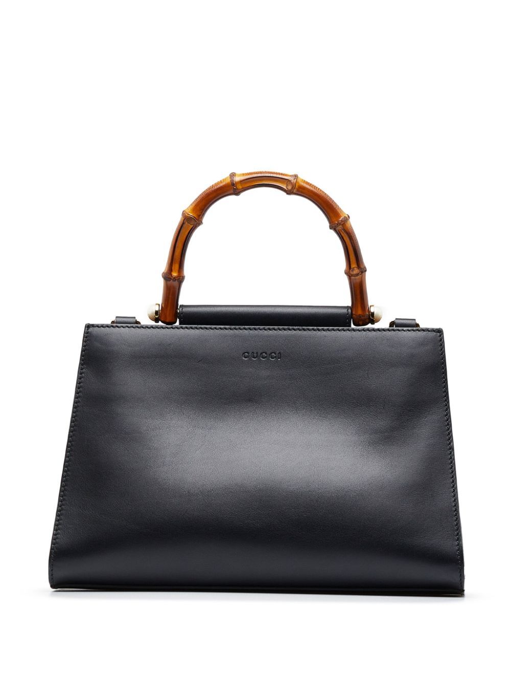 Gucci Pre-Owned small Bamboo Nymphaea two-way handbag - Black