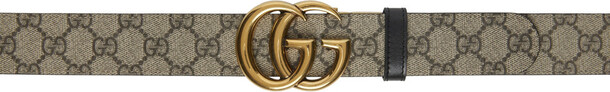 Gucci Reversible Brown & Black Monogram Belt in nero