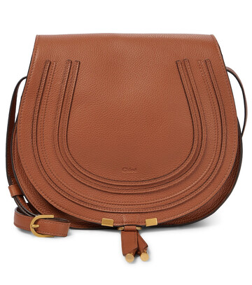 chloã© marcie medium leather crossbody bag in brown
