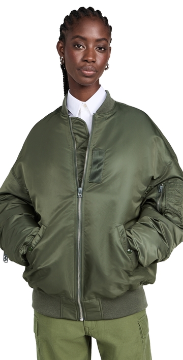 r13 zip out down bomber olive xl