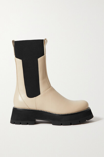 3.1 Phillip Lim - Kate Leather Chelsea Combat Boots - Cream