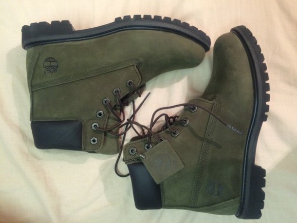 timbs olive green