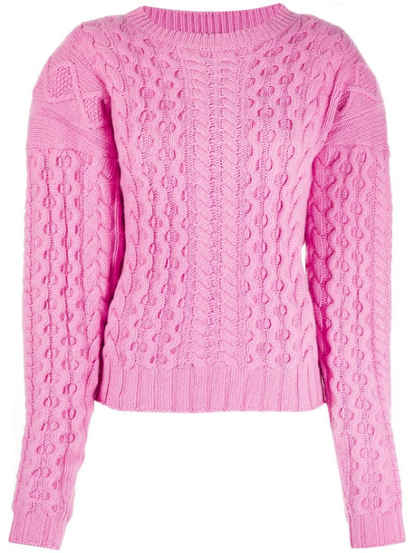 Andamane cable-knit jumper in pink