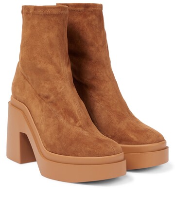 clergerie nina suede ankle boots in brown