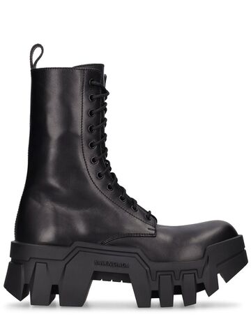 balenciaga 80mm bulldozer leather lace-up boots in black
