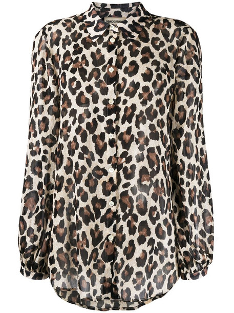 Semicouture leopard print shirt in neutrals
