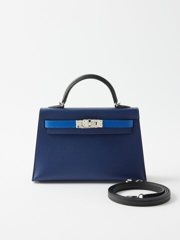 matches x sellier - hermès kelly ii 20cm handbag - womens - blue
