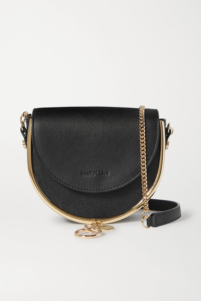 SEE BY CHLOÉ SEE BY CHLOÉ - Mara Embellished Textured-leather Shoulder Bag - Black