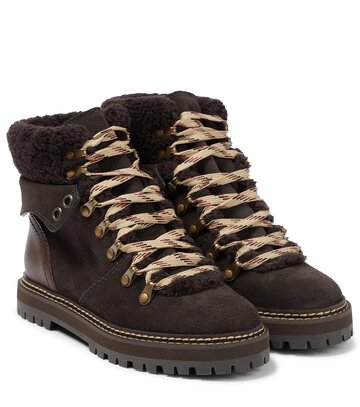 see by chloé eileen suede hiking boots in brown