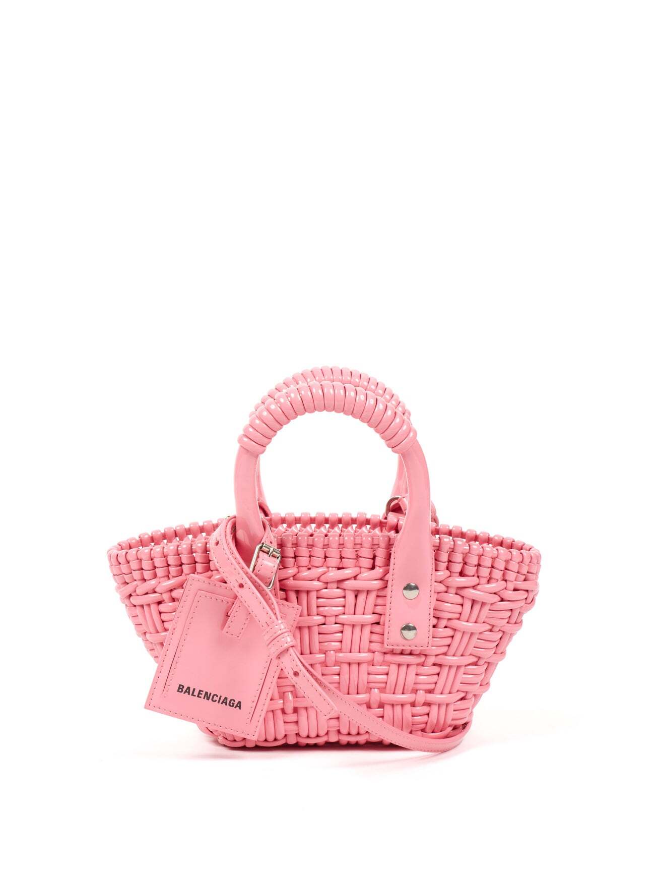 Balenciaga - Bistrot Xs Woven Basket Bag - Womens - Light Pink