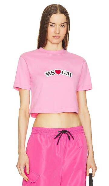 msgm love t shirt in pink