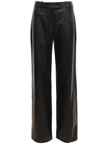 ZEYNEP ARCAY Low Waist Straight Leather Pants in black
