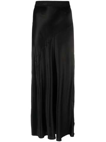 rodebjer lorena logo-waistband flared skirt - black