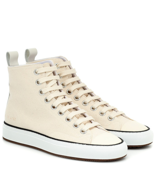 Common Projects Tournament high-top canvas sneakers in beige