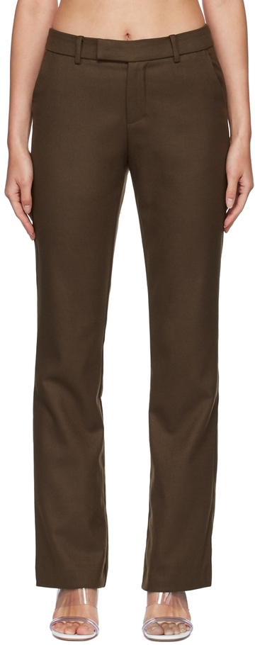 danielle guizio brown polyester trousers