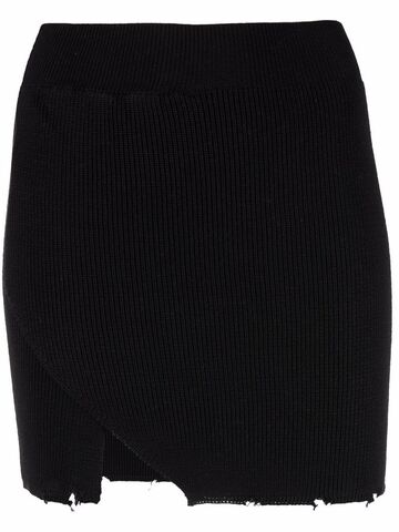 Laneus Black Cotton Mini Skirt in nero