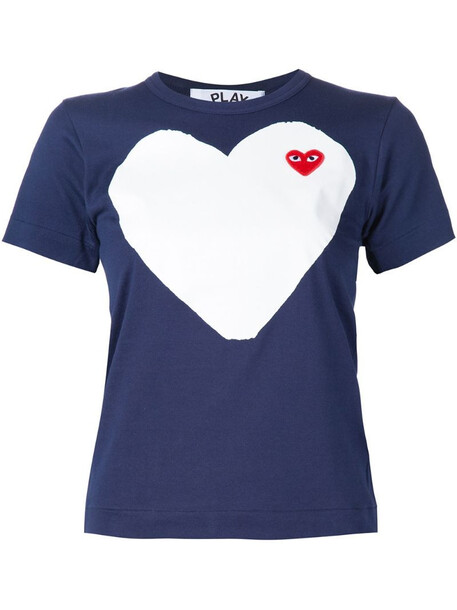 Comme Des Garçons Play heart logo T-shirt in blue