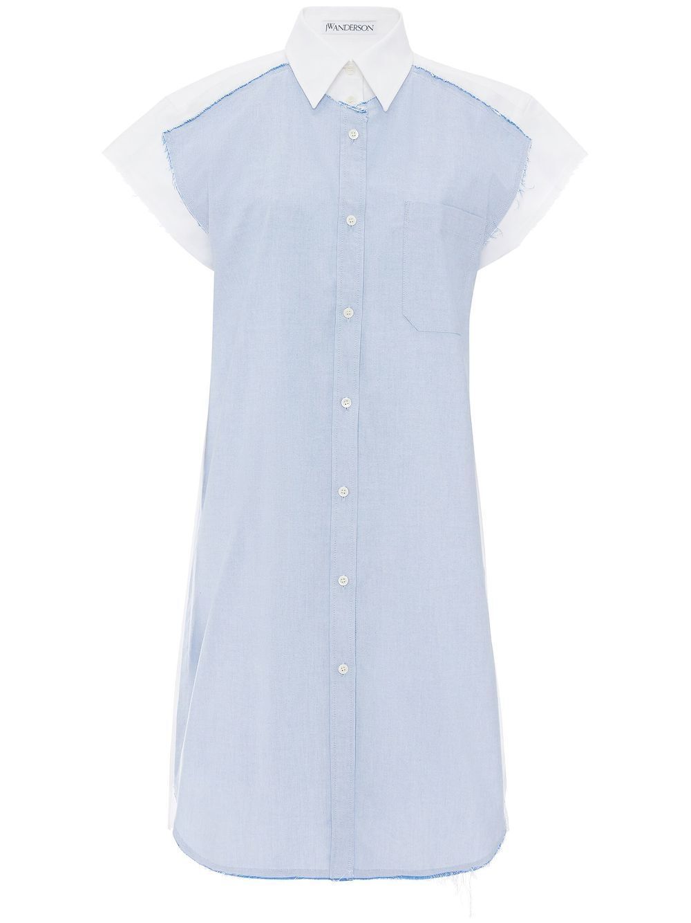 JW Anderson layered-detail shirt dress - Blue