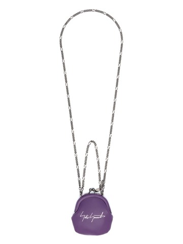 discord yohji yamamoto leather coin-purse necklace - purple