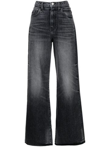 amiri high-waisted wide-leg jeans - black