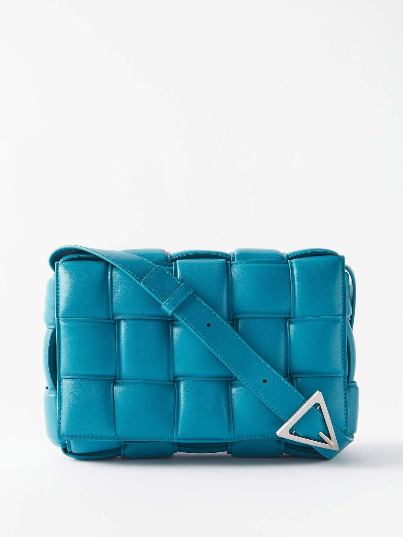 Bottega Veneta - Cassette Intrecciato-leather Cross-body Bag - Womens - Blue