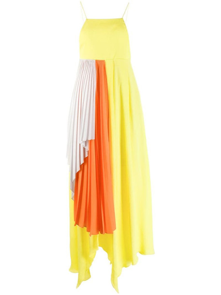 UNRAVEL PROJECT pleated draped dress in yellow