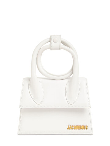 jacquemus le chiquito noeud leather bag in white