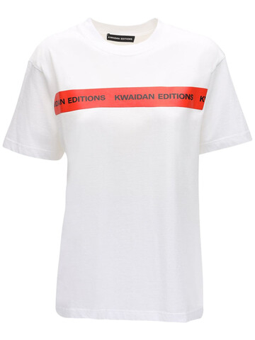 KWAIDAN EDITIONS Logo Tape Cotton Jersey T-shirt in white
