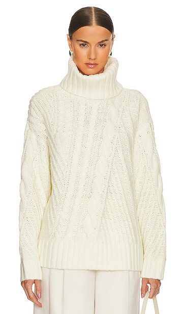 song of style nantale cable sweater in ivory
