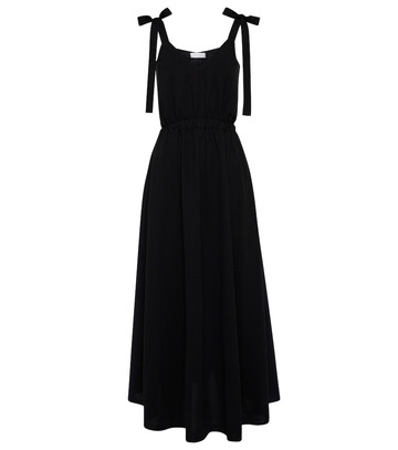 Deveaux New York Rosa cotton-blend midi dress in black
