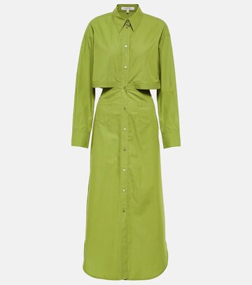 Dorothee Schumacher Cutout cotton maxi dress in green